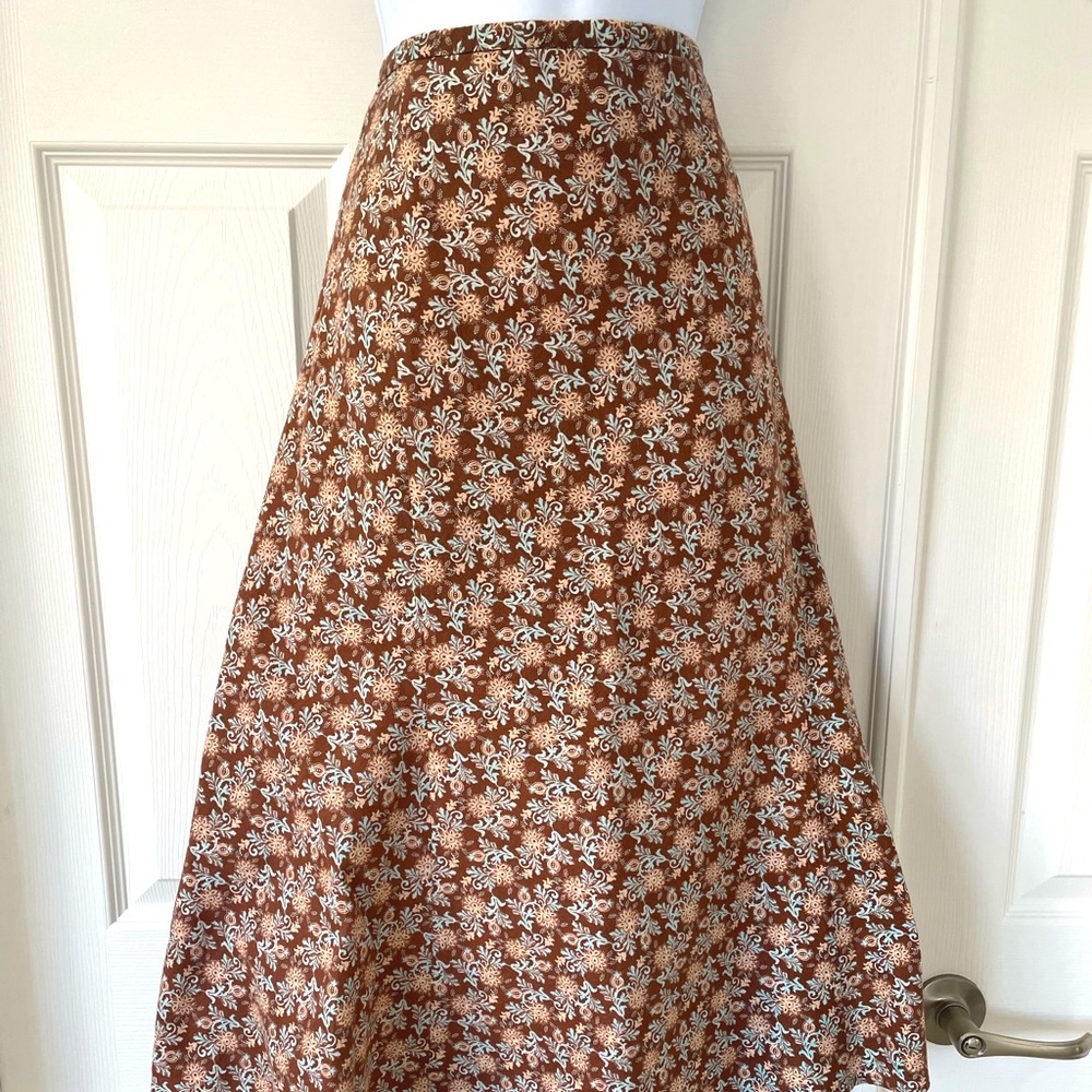 COPY - Garnet Hill, Mid Length cotton skirt with Slight Asymmetrical Hem
